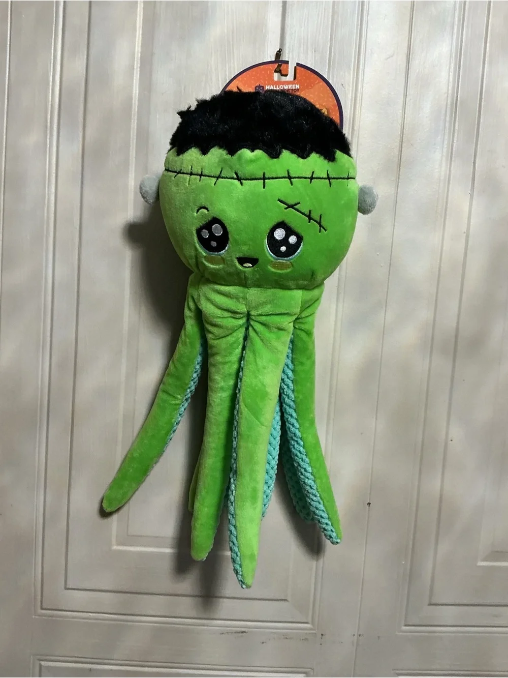 FuzzYard Halloween Frank  Squeaky Crinkle Plush Dog Toy Stuffed Octopus 17”